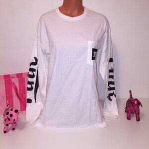 NEW PINK VS BLING SHIRT WITH LOGO ON BOTH SLEEVES